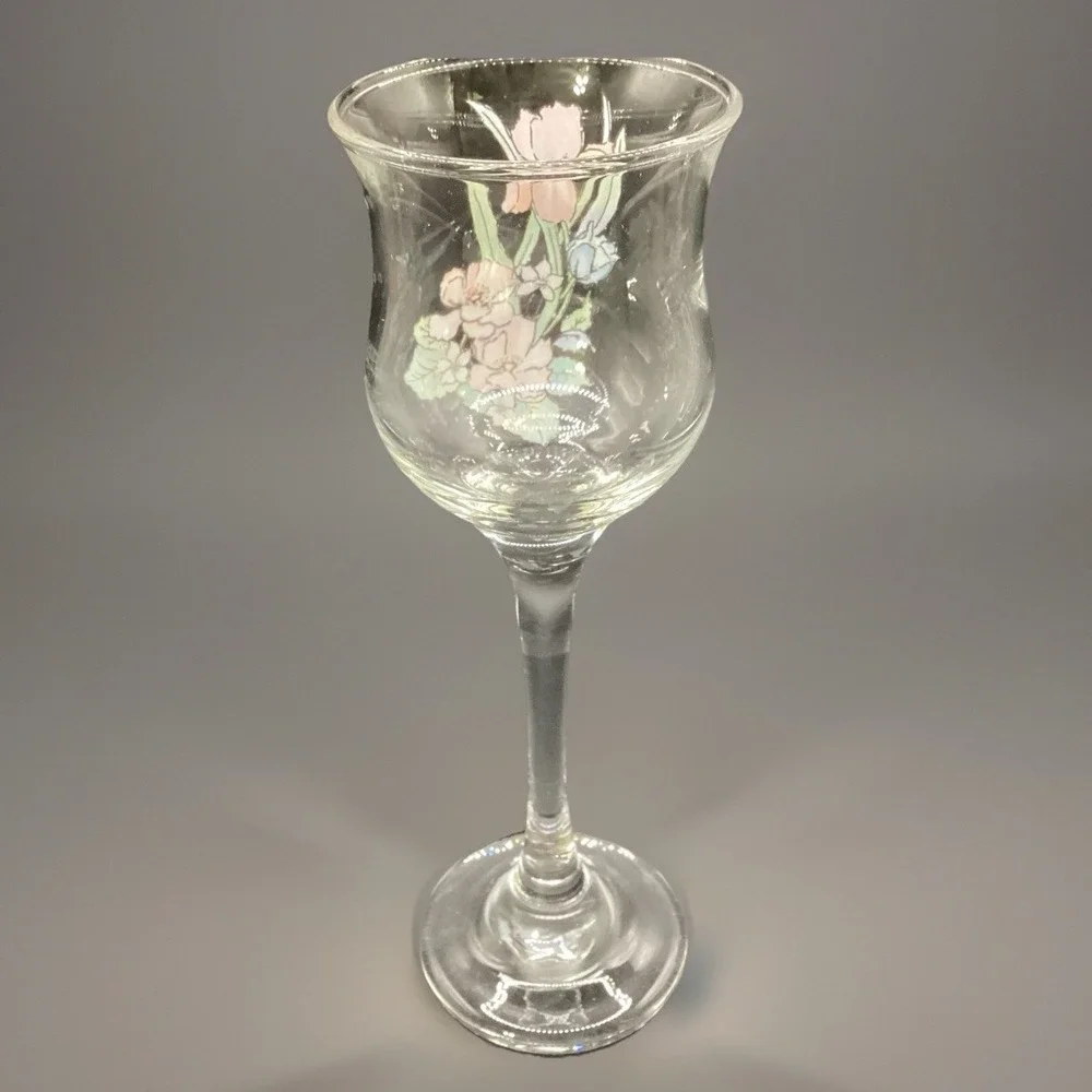 Vtg‎ Long Stem Partylite Crystal Candle Tea Light-Painted Bearded Iris-6.5" Tall - Picture 2 of 2
